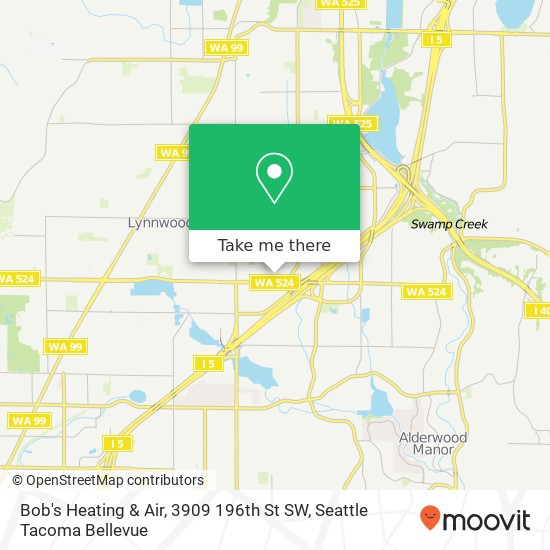 Mapa de Bob's Heating & Air, 3909 196th St SW