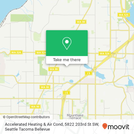 Mapa de Accelerated Heating & Air Cond, 5822 203rd St SW
