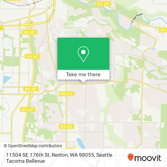 Mapa de 11504 SE 176th St, Renton, WA 98055