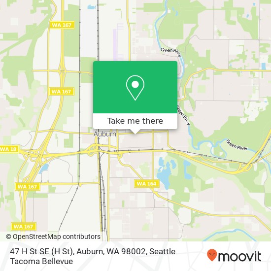 Mapa de 47 H St SE (H St), Auburn, WA 98002