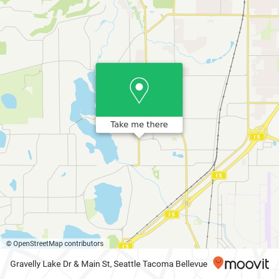 Gravelly Lake Dr & Main St map