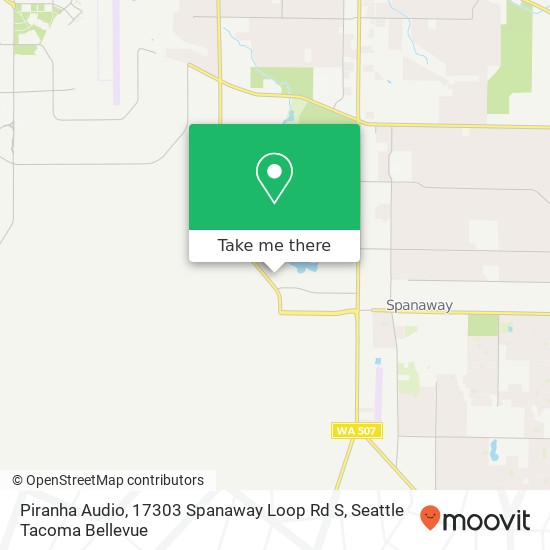 Piranha Audio, 17303 Spanaway Loop Rd S map