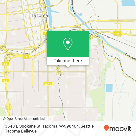 Mapa de 3640 E Spokane St, Tacoma, WA 98404