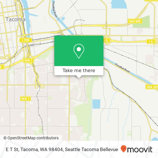 Mapa de E T St, Tacoma, WA 98404