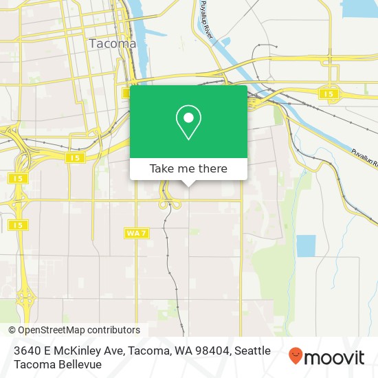 Mapa de 3640 E McKinley Ave, Tacoma, WA 98404