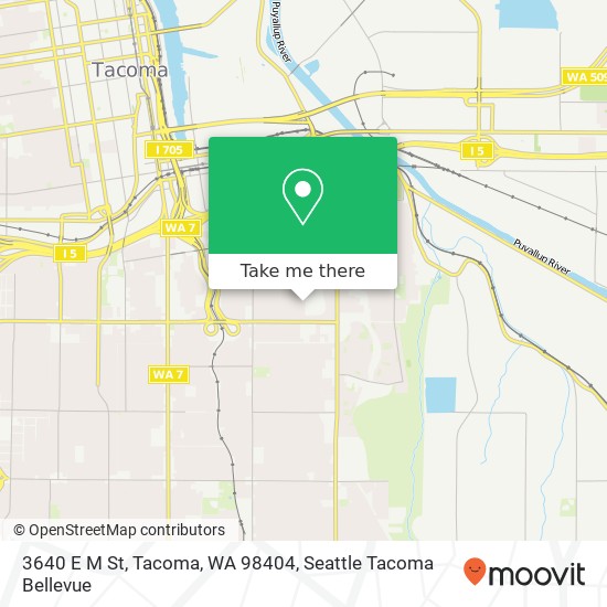 Mapa de 3640 E M St, Tacoma, WA 98404