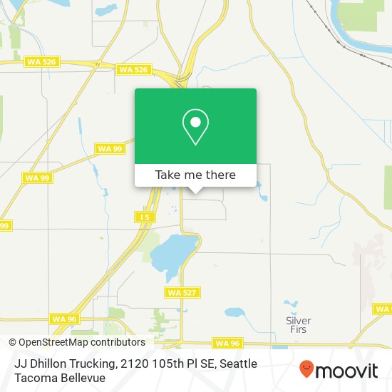 Mapa de JJ Dhillon Trucking, 2120 105th Pl SE