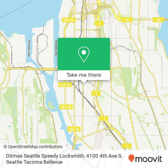 Mapa de Ditmas Seattle Speedy Locksmith, 4100 4th Ave S