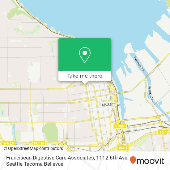 Mapa de Franciscan Digestive Care Associates, 1112 6th Ave