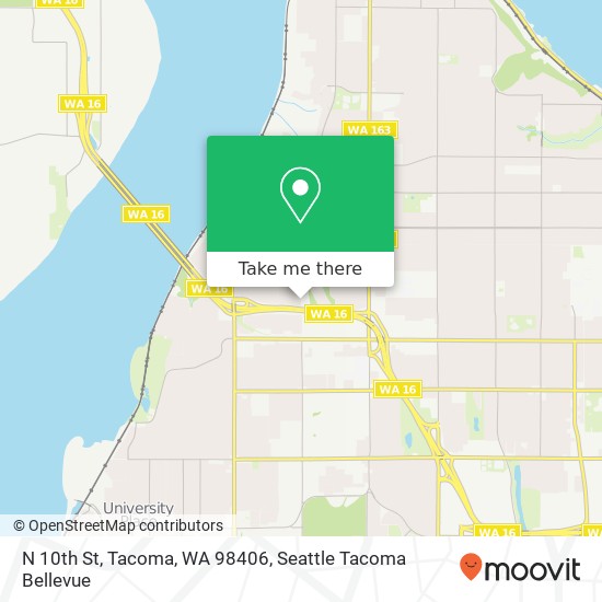 Mapa de N 10th St, Tacoma, WA 98406