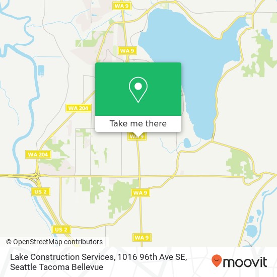 Mapa de Lake Construction Services, 1016 96th Ave SE