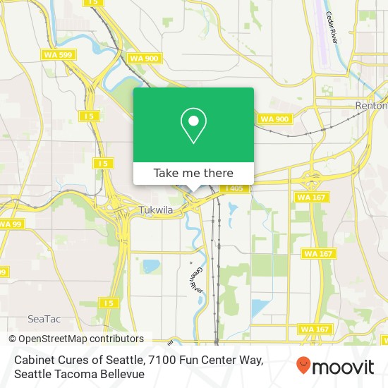 Cabinet Cures of Seattle, 7100 Fun Center Way map