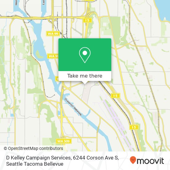 Mapa de D Kelley Campaign Services, 6244 Corson Ave S