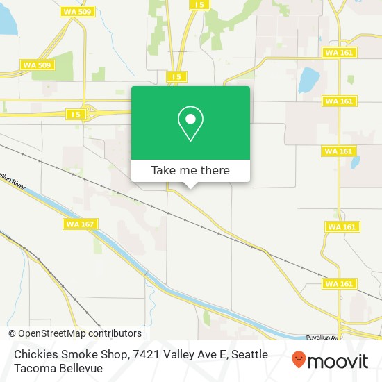 Mapa de Chickies Smoke Shop, 7421 Valley Ave E