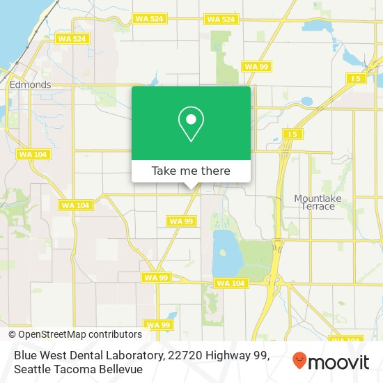 Mapa de Blue West Dental Laboratory, 22720 Highway 99