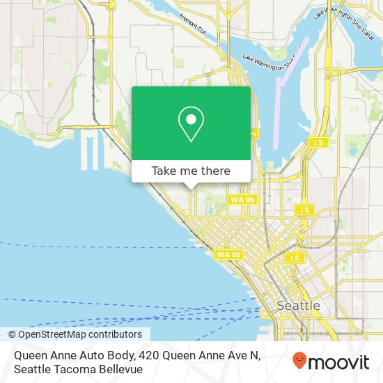 Mapa de Queen Anne Auto Body, 420 Queen Anne Ave N