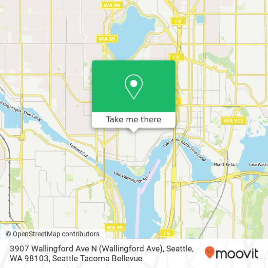 Mapa de 3907 Wallingford Ave N (Wallingford Ave), Seattle, WA 98103