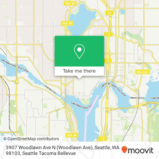 Mapa de 3907 Woodlawn Ave N (Woodlawn Ave), Seattle, WA 98103