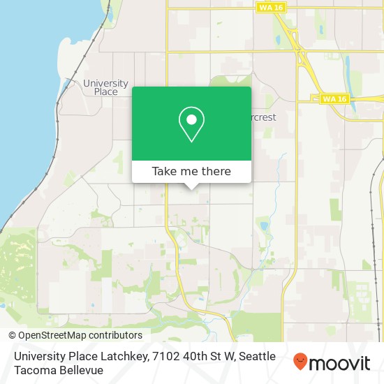 University Place Latchkey, 7102 40th St W map