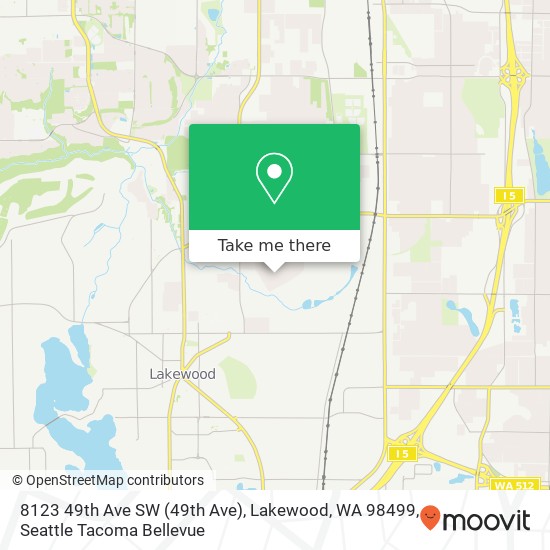 Mapa de 8123 49th Ave SW (49th Ave), Lakewood, WA 98499