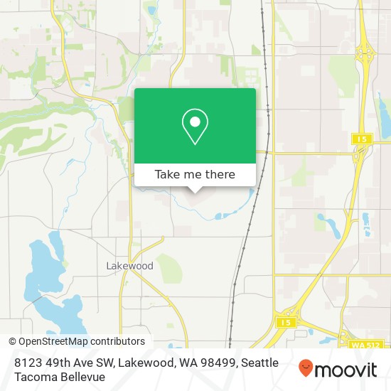 Mapa de 8123 49th Ave SW, Lakewood, WA 98499