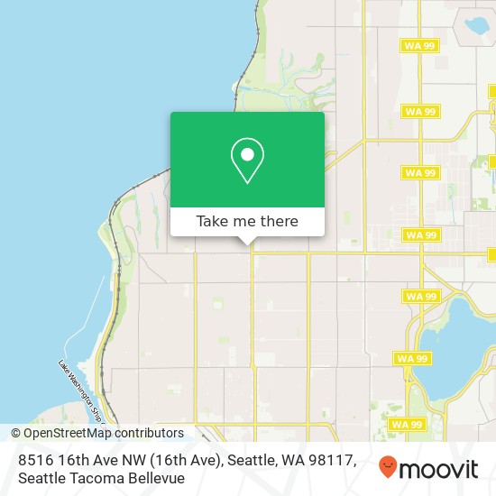 Mapa de 8516 16th Ave NW (16th Ave), Seattle, WA 98117