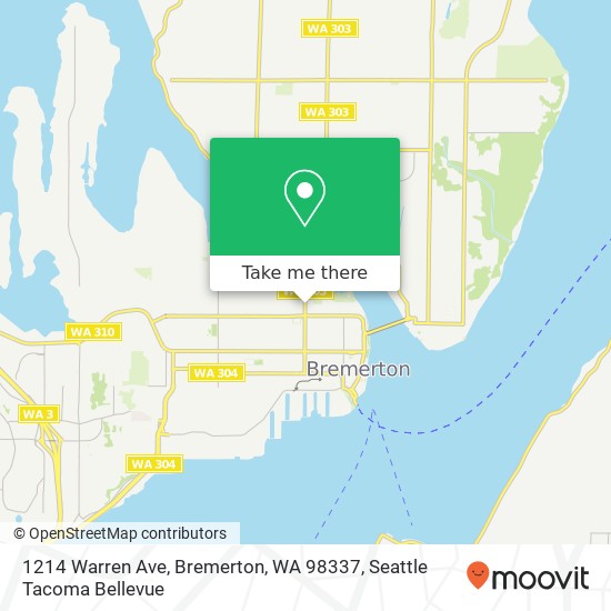 Mapa de 1214 Warren Ave, Bremerton, WA 98337
