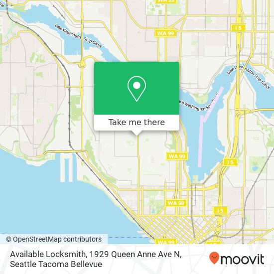 Mapa de Available Locksmith, 1929 Queen Anne Ave N