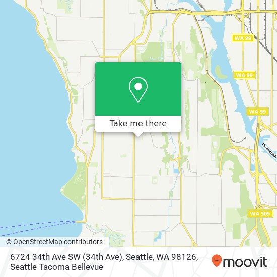 Mapa de 6724 34th Ave SW (34th Ave), Seattle, WA 98126