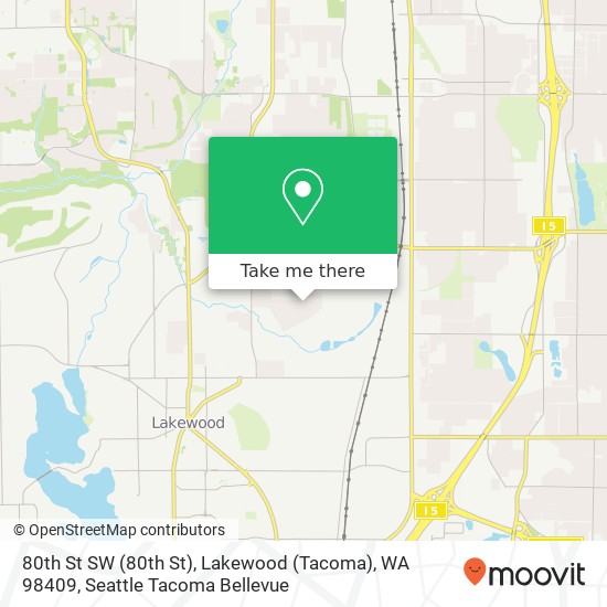 Mapa de 80th St SW (80th St), Lakewood (Tacoma), WA 98409