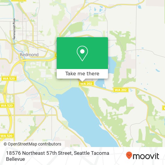 Mapa de 18576 Northeast 57th Street, 18576 NE 57th St, Redmond, WA 98052, USA