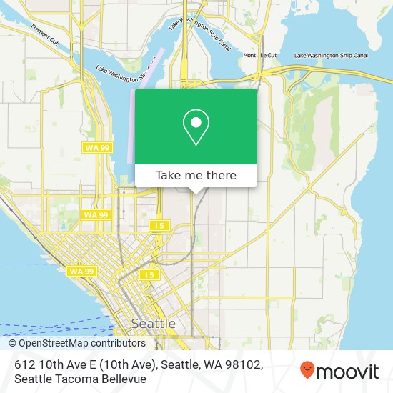 Mapa de 612 10th Ave E (10th Ave), Seattle, WA 98102