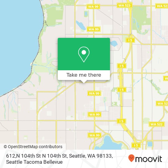 Mapa de 612,N 104th St N 104th St, Seattle, WA 98133