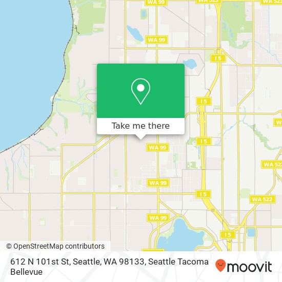 Mapa de 612 N 101st St, Seattle, WA 98133