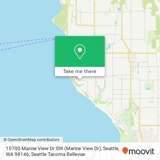Mapa de 10700 Marine View Dr SW (Marine View Dr), Seattle, WA 98146