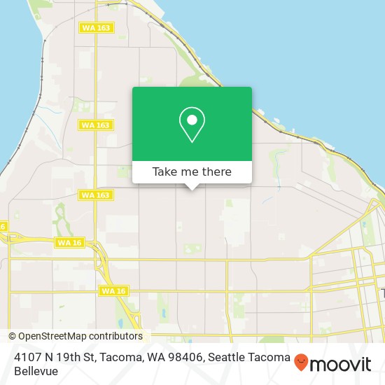 Mapa de 4107 N 19th St, Tacoma, WA 98406