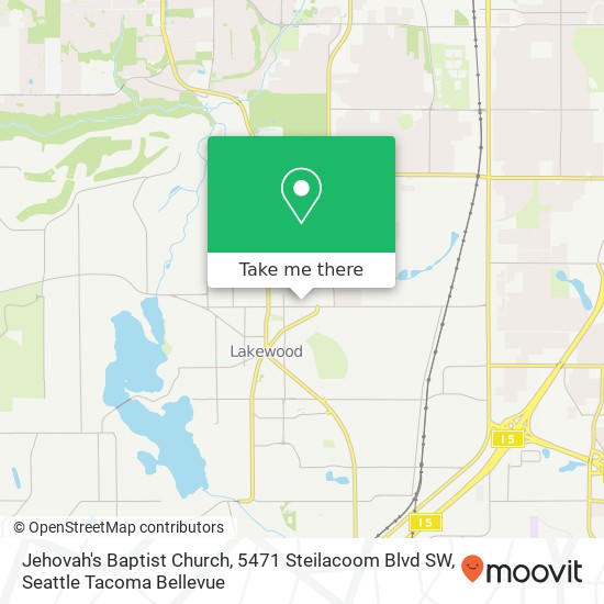 Jehovah's Baptist Church, 5471 Steilacoom Blvd SW map