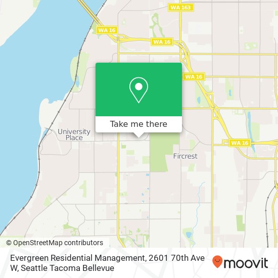 Evergreen Residential Management, 2601 70th Ave W map