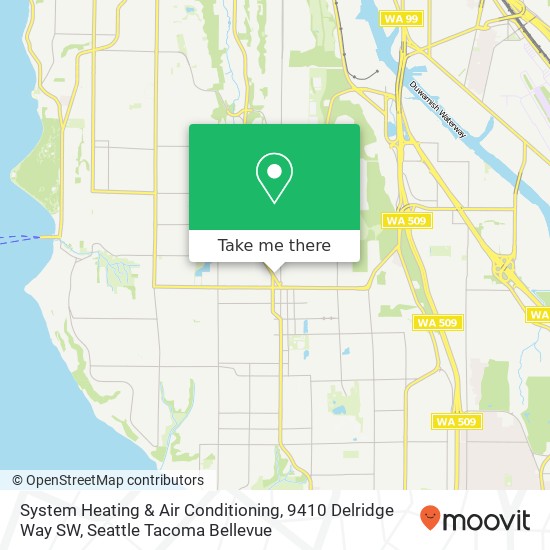 Mapa de System Heating & Air Conditioning, 9410 Delridge Way SW