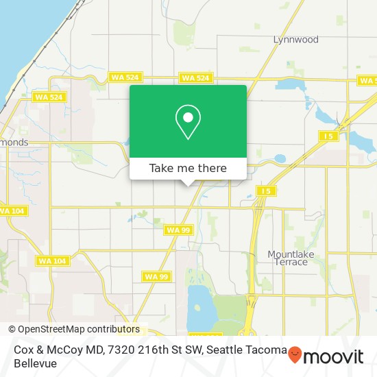 Mapa de Cox & McCoy MD, 7320 216th St SW