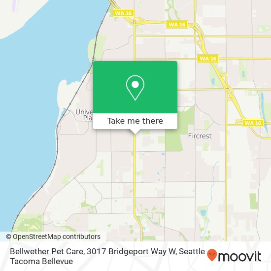 Bellwether Pet Care, 3017 Bridgeport Way W map