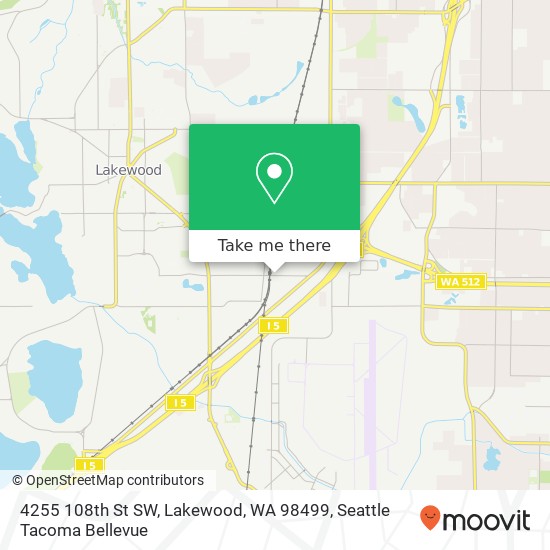 Mapa de 4255 108th St SW, Lakewood, WA 98499