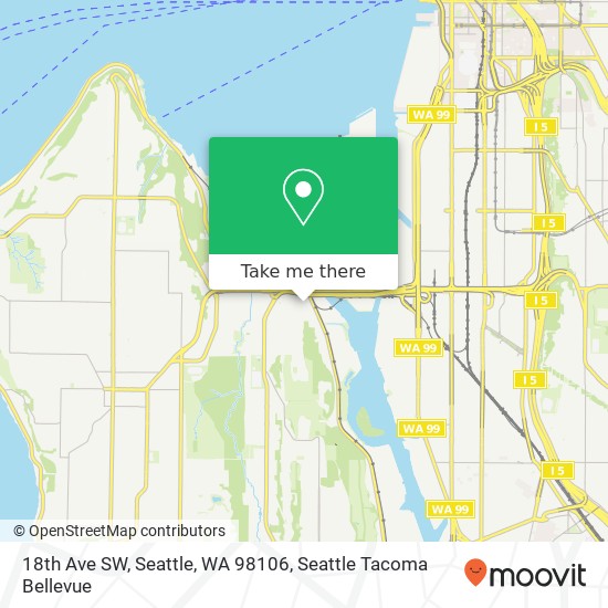 Mapa de 18th Ave SW, Seattle, WA 98106
