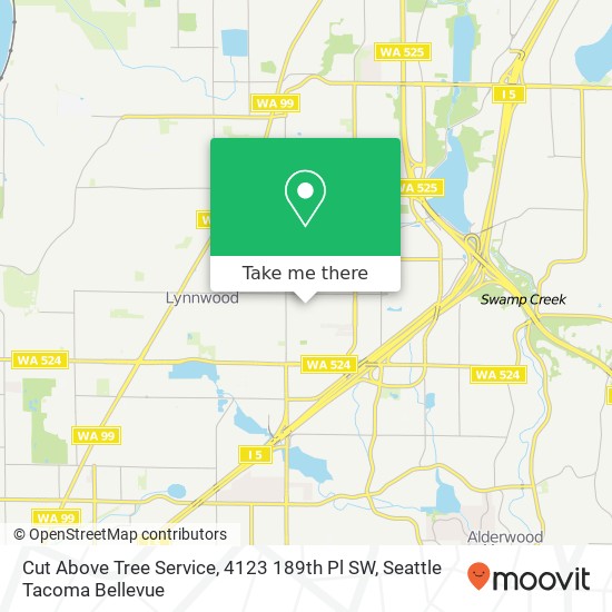 Mapa de Cut Above Tree Service, 4123 189th Pl SW