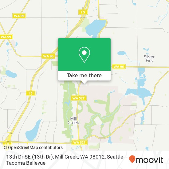 Mapa de 13th Dr SE (13th Dr), Mill Creek, WA 98012