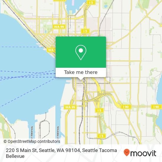 Mapa de 220 S Main St, Seattle, WA 98104