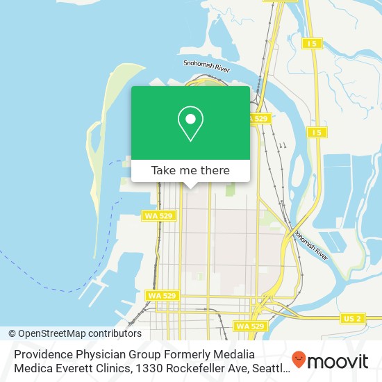 Mapa de Providence Physician Group Formerly Medalia Medica Everett Clinics, 1330 Rockefeller Ave