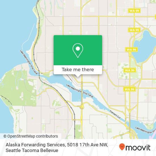 Mapa de Alaska Forwarding Services, 5018 17th Ave NW