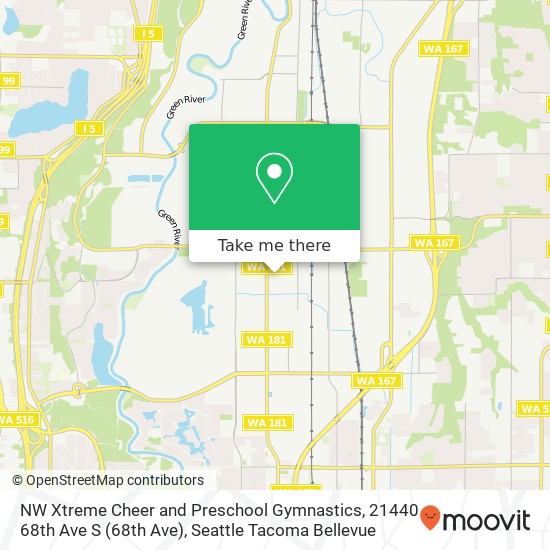 Mapa de NW Xtreme Cheer and Preschool Gymnastics, 21440 68th Ave S