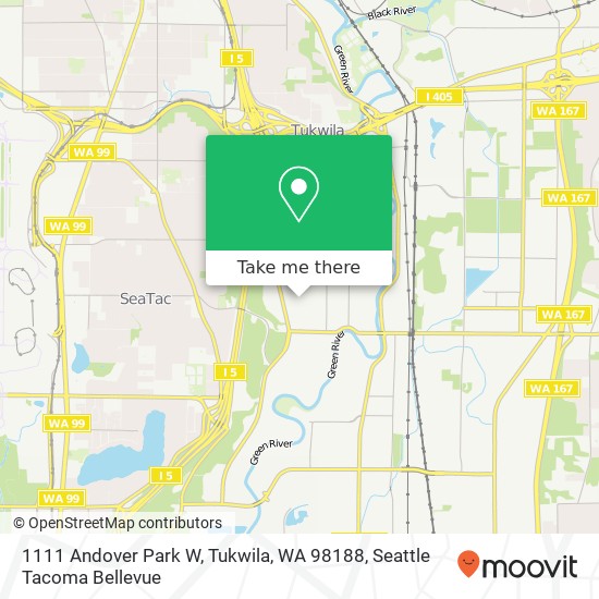 Mapa de 1111 Andover Park W, Tukwila, WA 98188